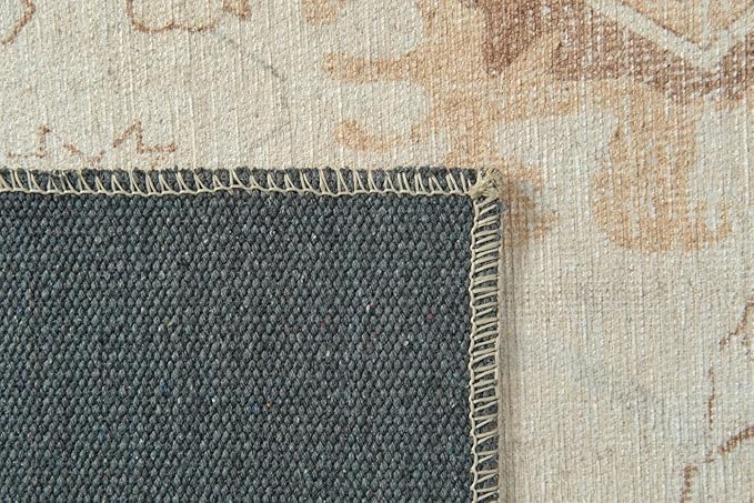 Revival Rugs Nimbus 6'x9' Zero-Shedding Area Rug for Living Room Bedroom - Oeko-TEX Certified, Low Pile, Spot Clean, Cornflower, Yellow Beige