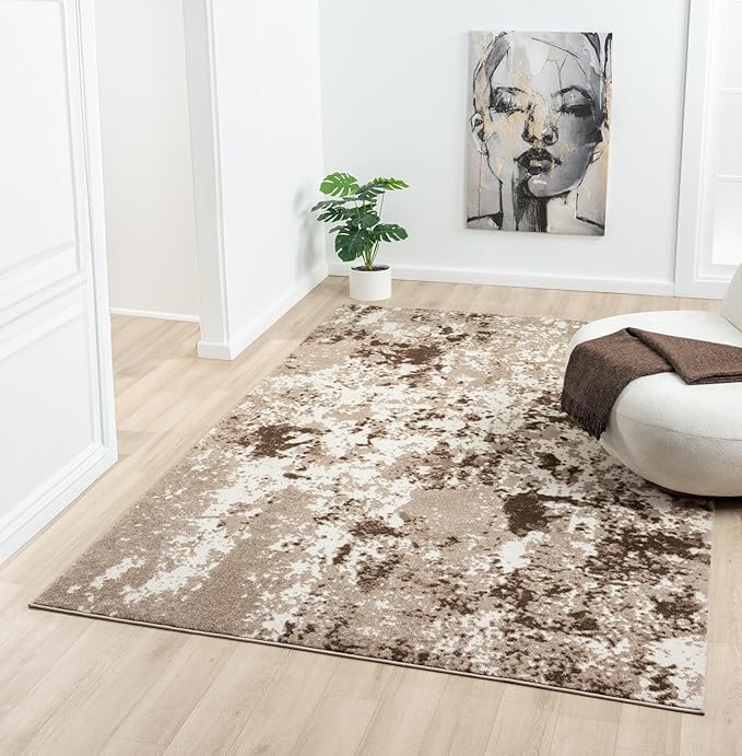 Keen Home Design Area Rugs - 5x8 Non-Shedding, Abstract Rugs for Kitchen, Living Room, Bedroom, Dining Room, Entryway - Size: 5'3" x 7'7", Multi