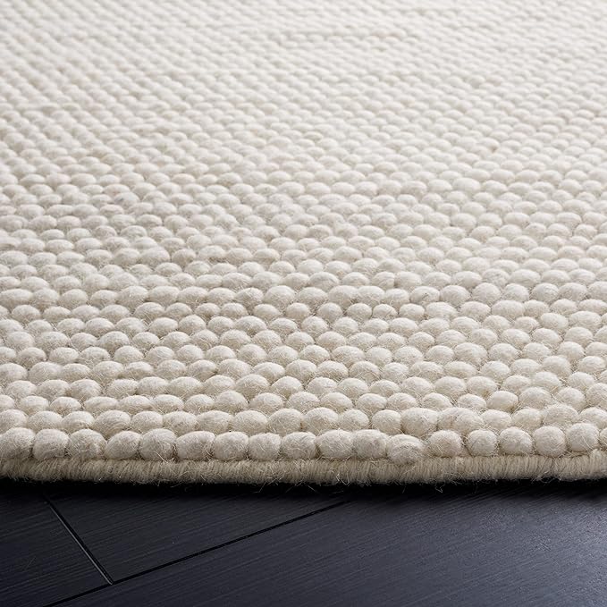 SAFAVIEH Natura Collection Area Rug - 3' Round, Ivory, Handmade Wool Blend, Textured Design, Ideal for Living Room, Bedroom, Dining Space (NAT620A)