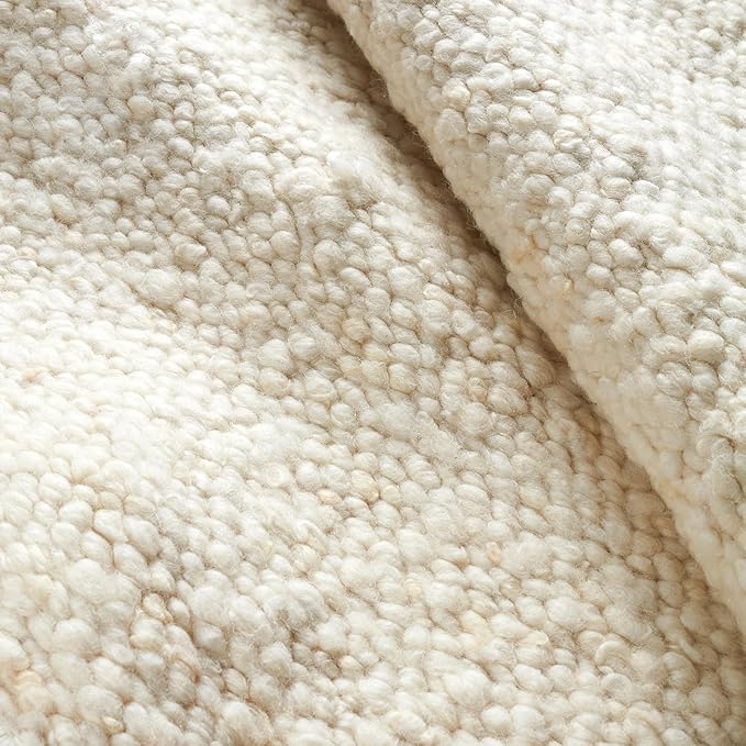 Dash & Albert Holmstead Ivory Handwoven Wool Rug, 2 X 3 Feet, Ivory Solid Pattern - Premium Luxury Hotel Quality Soft Breathable Hypoallergenic Machine Washable Easy Care All Season Comfortable