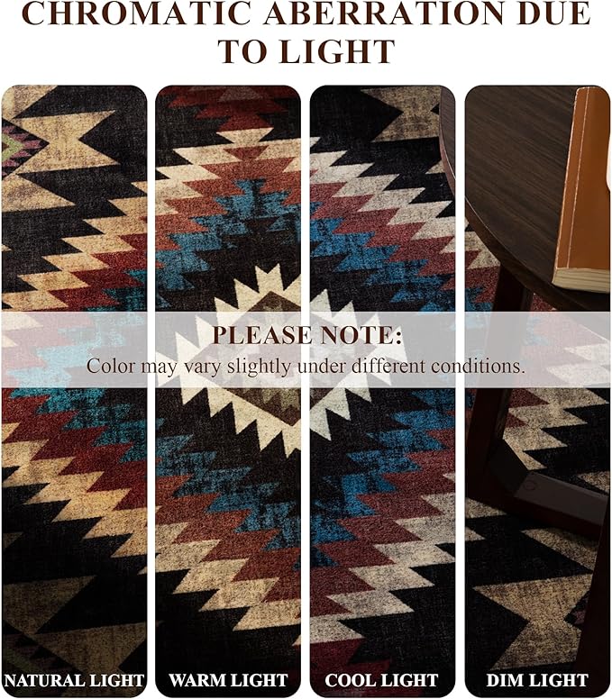 YIHOUSE Rustic Cabin Area Rug 9x12, Lodge Wildlife Bear Washable Large Area Rug, Southwestern Rustic Rugs for Living Room