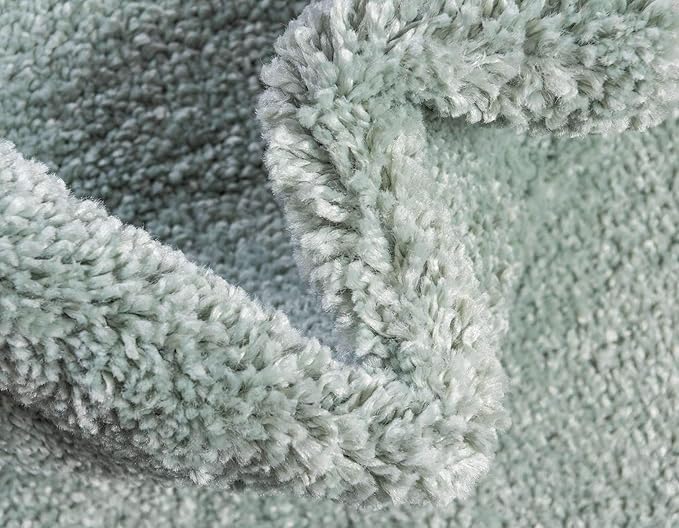 Unique Loom Solo Collection Area Rug - Calabasas (6' 1" Round, Light Blue)