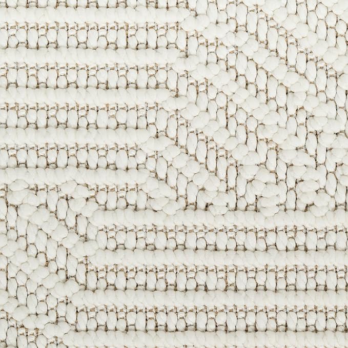 Nourison Home Textured Home Ivory 3'11" x 5'11" Area Rug - Easy Clean, Non Shedding, Bed Room, Living Room, Dining Room, Kitchen (4' x 6')