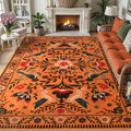 Moynesa Area Rugs 9x12 Fall Home Decor, Bohemian Scandinavian Modern Country Aesthetic Floral Bird Medallion Carpet for for Living Room Bedroom Dining Room,Non-Slip Washable Floor Protection