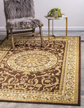 Unique Loom Versailles Collection Traditional Classic Medallion Floral Motif Area Rug (5' 0 x 8' 0 Rectangular, Brown/ Ivory)