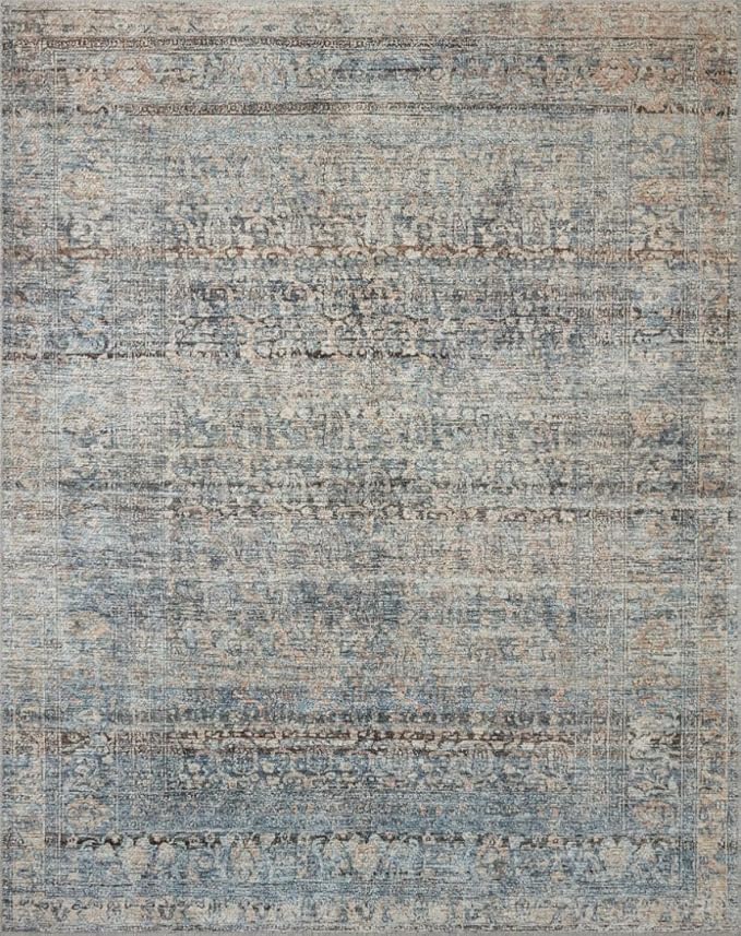 Loloi Amber Lewis Billie Collection BIL-05 Denim/Blush 2'-6" x 9'-6", 0.19" Thick Runner Rug