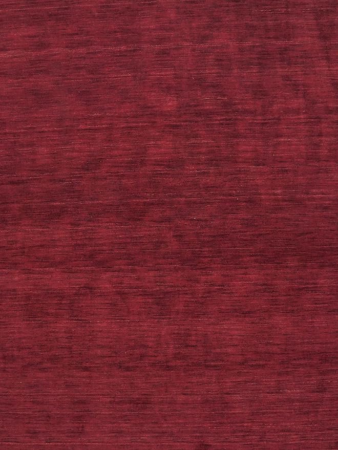 Hand Knotted Loom Wool ECO-Friendly Area Rugs - 3'x5', Rectangle, Dark Red Color, Solid Plain Design, High Pile Handmade Anti Skid Area Rugs for Living Room, Bed Room (L00111)