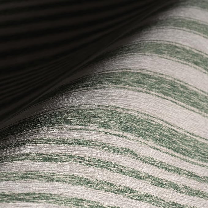 Dash & Albert Xaren Green Machine Washable Rug, 9.5 X 13.5 Feet, Green/Grey Stripe Pattern