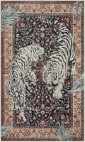 Moynesa Tiger Machine Washable Rug, 3 x 5 Entryway Area Rug Non Slip Vintage Soft Rug for Living Room, Ultra Thin Boho Stain Resistant Kitchen Throw Mat for Entrance Bedside, Puce Red