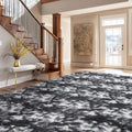 Andency Soft Area Rugs for Living Room Bedroom, 4x6 Fluffy Shaggy Bedside Rug, Non-Slip Large Shag Fuzzy Plush Carpets for Bedroom Kids Dorm Nursery Home Decor Aesthetic, Tie-Dyed White Black