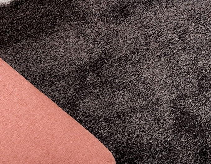 Unique Loom Solo Collection Area Rug - Calabasas (6' 1" Round, Charcoal/ Black)