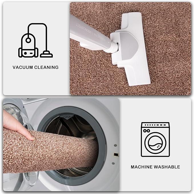PURRUGS Dirt Trapping Door Mat 31.5" x 70", Non-Slip Machine Washable Entry Rug, Shoe Scraper, Dog Doormat, Super Absorbent Welcome Mat for Front & Back Door, Muddy Shoes & Paws, Brown-Light Cream