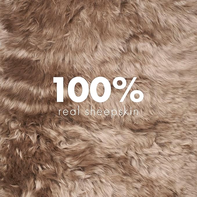 Sheepskin Long Hair 2x3 ft | Bedside Rugs for bedrooms, Sofa, Chair or The Dining Table | Each Sheepskin Rug is Unique and Created by Nature | Small Fluffy Rug in Color Light Brown