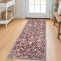 KILOCOCO Hallway Runner 2x5 Kitchen Runner Rug Printed Vintage Floral Washable Non-Slip Runners for Hallways Laundry Room Rugs Distressed Boho Rug Runners for Bedroom, Red