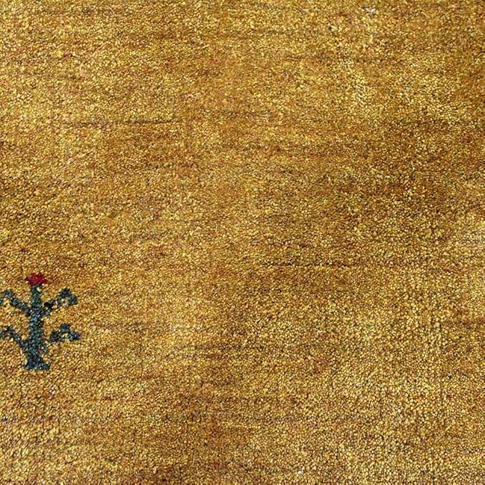 Hand Knotted Loom Wool ECO-Friendly Area Rugs - 2'6''x10', Runner, Gold Color, Solid Plain Design, High Pile Handmade Anti Skid Area Rugs for Living Room, Bed Room (L00111)