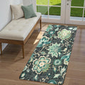 Lahome Floral Washable Rugs Runners - 2x4 Area Rug Low-Pile Non-Slip Rugs for Entryway Runner Small Throw Soft Bathroom Rug Runner Bedside Rug, Boho Blue Paisley Carpet Runners for Hallway Kitchen