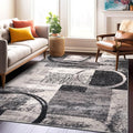 Rugshop Contemporary Circle Design Area Rug, Carpet with Jute Backing for Living Room, Dining Room, or Home Office, Cream, 7'10" x 10'2"