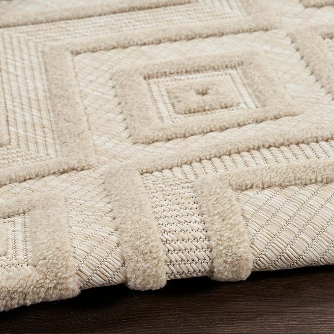 Nourison Home Versatile Cream 2' x 4' Area Rug - Easy Clean, Non Shedding, Bed Room, Living Room, Dining Room, Kitchen (2' x 4')