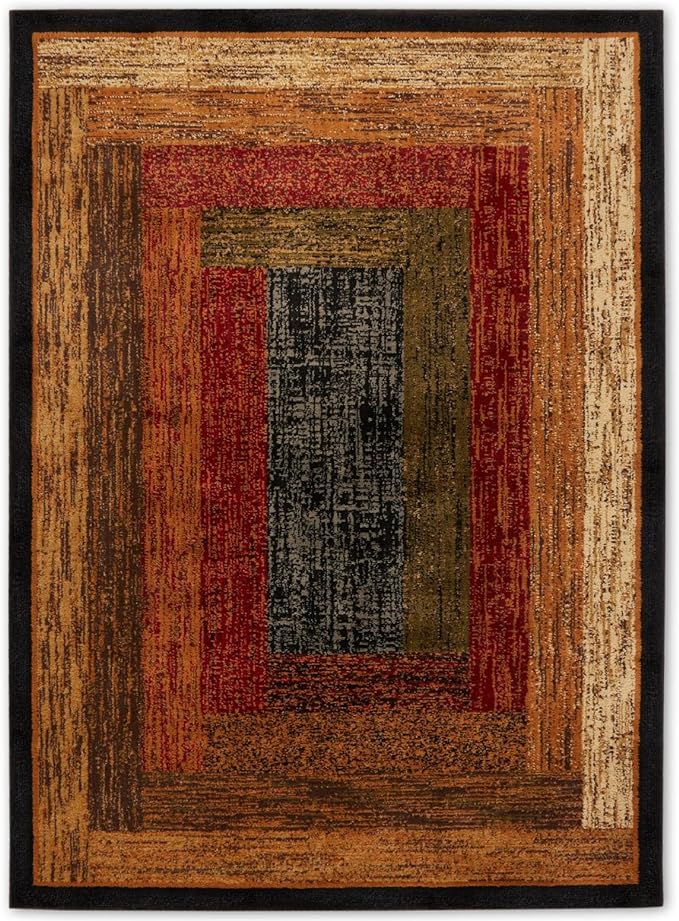 Home Dynamix Royalty Vega Contemporary Geometric Area Rug, Black/Brown, 9'2"x12'6"