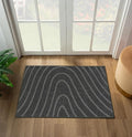 LUXE WEAVERS Modern Geometric Wave Anthracite 2x3 Area Rug
