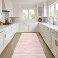 Nakagishi Runner Rug Kitchen Washable Rugs: 3x8 Non-Slip Boho Soft Modern Stain Resistant Indoor Floor Neutral Farmhouse Throw Carpet for Hallway Bathroom Laundry Room Entryway Bedroom- Pink