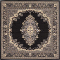 Unique Loom Reza Collection Traditional Persian Style Area Rug, 8' 0" x 8' 0", Black/Beige