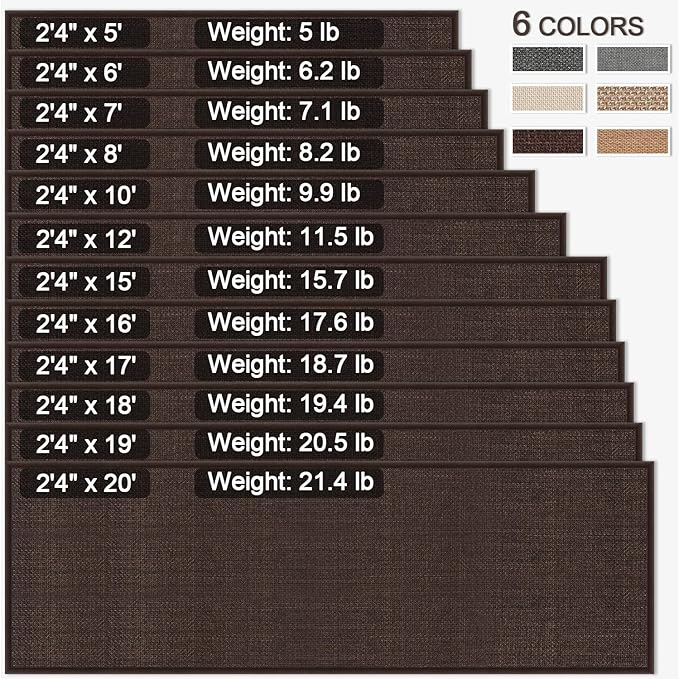 GOYLSER Kitchen Runners Non Skid Washable 6ft, Jute Long Hallway Runner Rugs Laundry Rug, Absorbent Fall Kitchen Rug Kitchen Sink Floor Mat, Deep Brown