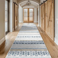 BESTSWEETIE 2x10 Area Rugs for Living Room Washable Moroccan Farmhouse Neutral Geometric Low Pile Non-Slip Soft Print Pattern Rug for Bedroom Kitchen Dining Room Entryway Blue/Brown