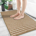 Braided Bath Mat,Boho Small Bathroom Rugs Non Slip Washable Super Absorbent Quick Dry Farmhouse Bathroom,Bedroom Decor,17"x24"Brown