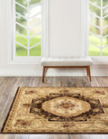 Rugs.com Chateau Collection Rug – 6 Ft Square Brown Medium Rug Perfect for Living Rooms, Kitchens, Entryways