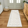 WITSHOCK 3x8 Long Runner Rug for Hallway,Washable Rug Distressed Boho for Bedroom Kitchen Entryway Indoor Entrance,Non Slip Runner Rugs with Rubber Backing（Camel/Beige,3x8）
