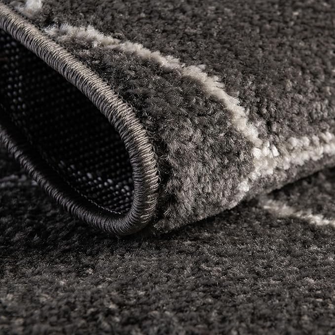 Unique Loom Trellis Frieze Collection Area Rug - Geometric (4' Square, Dark Gray/ Ivory)