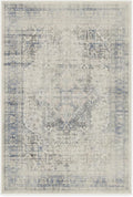 RUGGABLE Washable Vintage Area Rug – Kamran Blue Quartz 4x6, Stain-Resistant, Non-Slip – Medium Machine Washable Rugs for Living Room, Bedroom, Hallway, Entryway & Office–with Standard Pad