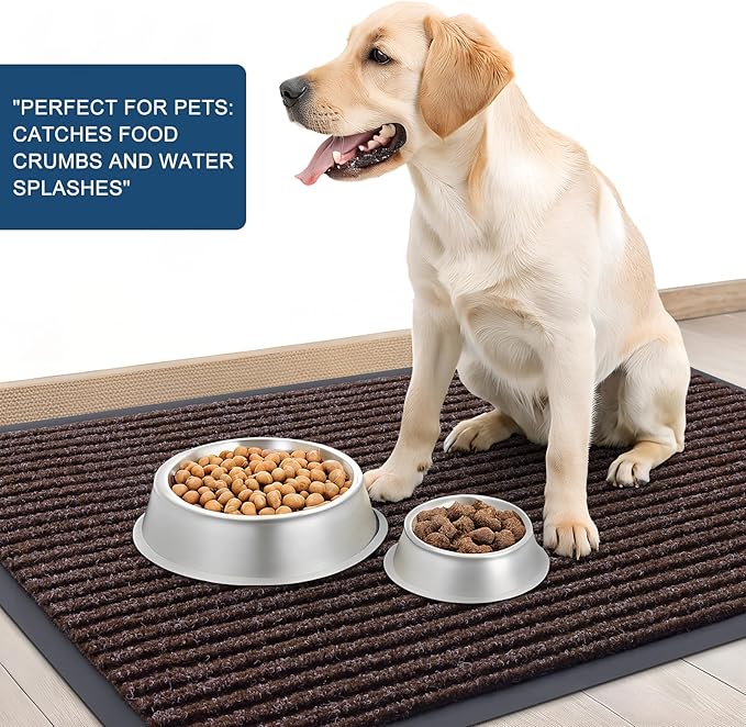 OLANLY Front Door Mat Indoor Outdoor Entrance, Waterproof Heavy Duty Doormat, Fade Resistant, Low Profile, Easy Clean Patio Porch Welcome Floor Mats for Entry, 71x34, Tan