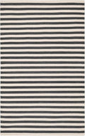 Home Conservatory Ladder Stripe Black/Ivory Handwoven Wool 8 X 10 Feet, Black/Ivory Stripe Pattern