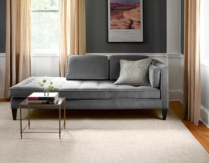 Dash and Albert Crosshatch Wool Area Rug - 3' x 5' Ivory Solid Hand Micro Hooked Accent Rug - Durable, High Traffic Areas Bedroom, Hallway, Stairs - Premium Luxury Hotel Quality Soft Breathable