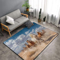 Running Horse Area Rug Washable Outdoor Rugs Anti-Slip Soft Carpet Entryway Indoor Door Mat for Bedroom,Living Room,Porch,Terrace and Entrance Decor 6'x 4'