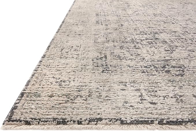 Loloi Amber Lewis Alie Collection ALE-05 Charcoal/Beige 5'-3'' x 5'-3'', .13'' Pile Height, Round Area Rug