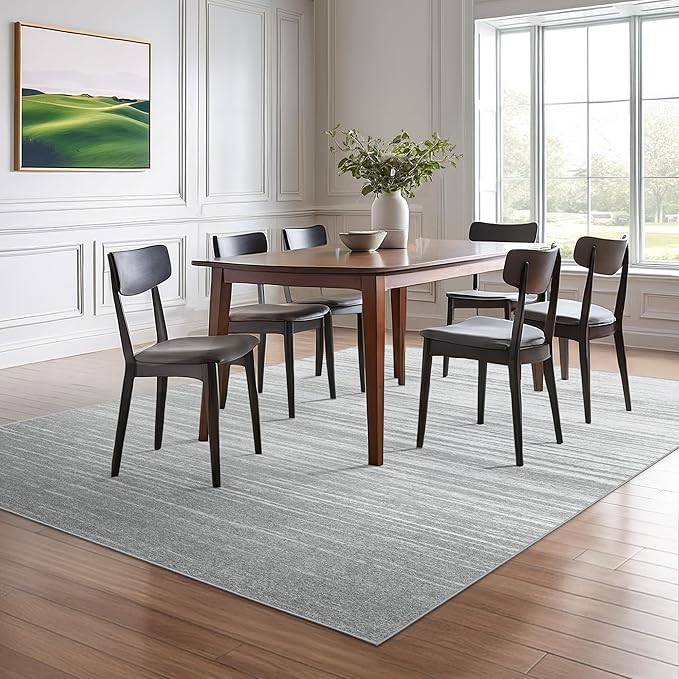 Valenrug Washable Rugs 6x9 - Non Slip 6x9 Area Rugs for Living Room, Stain Resistant Area Rugs for Bedroom, Foldable Machine Washable Area Rug(6'x9', Grey)