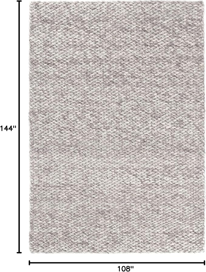 Dash and Albert Loggia Grey Handwoven Wool Rug, 9 X 12 Feet, Grey Solid Pattern - Premium Luxury Hotel Quality Soft Breathable Hypoallergenic Machine Washable Easy Care All Season Comfortable