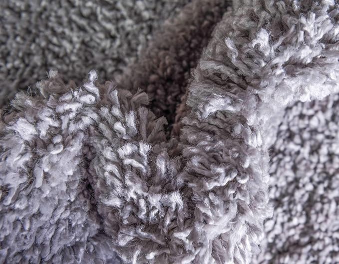 Unique Loom Davos Shag Collection Area Rug - Solid (7' 10" Square, Sterling)