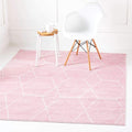 Unique Loom Trellis Frieze Collection Area Rug - Geometric (7' Square, Light Pink/ Ivory)