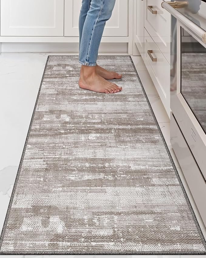 LUMI Washable Kitchen Rug 2x6 for Floor, Non Slip Runner Rugs with Rubber Backing, Low Pile Comfort Area Carpet for Standing, Living Room, Entryway, Laundry, Hallways