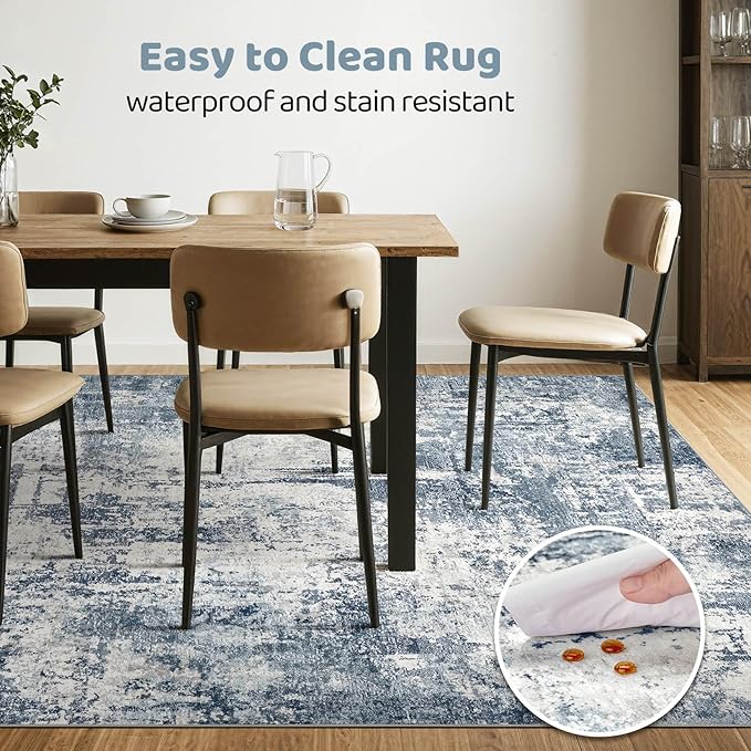5x7 Area Rugs Living Room: Washable Large Abstract Soft Rug Stain Resistant Indoor Non-Slip Carpet for Men Modern Home Enthusiasts Aged 25-45 - High Traffic Areas - Bedroom Office Apartment