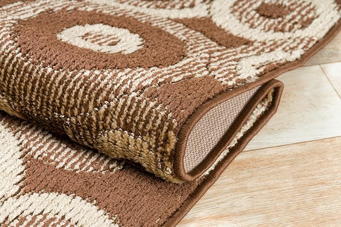 23 ft Extra Long Brown Hallway Runner Rug | Non-Slip & Machine Washable | Custom Cut to Size 2'3" x 23' (Runner) | REMNAZ