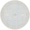 RUGGABLE Washable Vintage Area Rug – Verena Soft Blue 6 ft Round, Stain-Resistant, Non-Slip – Medium Machine Washable Rugs for Living Room, Bedroom, Hallway, Entryway & Office–with Standard Pad
