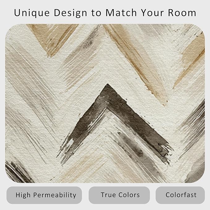 Washable 4x4 Chevron Rug Living Room, Modern Abstract Art Design Area Rugs for Bedroom, Chevron Home Decor Carpet, Low Pile, Non Slip, Kids & Pet Friendly (N4189)