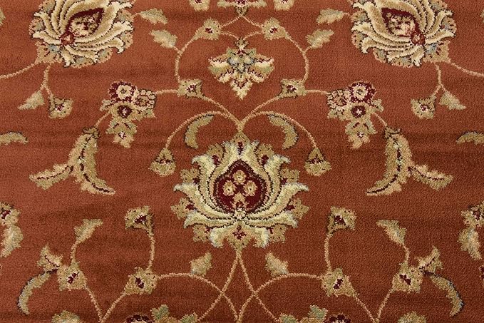 Unique Loom Voyage Collection Traditional Oriental Classic Intricate Design Area Rug (10' 0 x 10' 0 Square, Terracotta/Ivory)