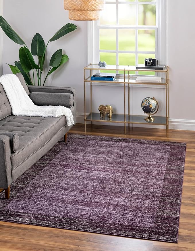 Rugs.com Angelica Collection Rug – 9' x 12' Violet Medium Rug Perfect for Living Rooms, Large Dining Rooms, Open Floorplans