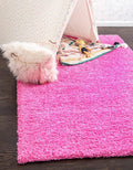 Unique Loom Solid Shag Collection Area Rug (10' x 13' Rectangle, Taffy Pink)